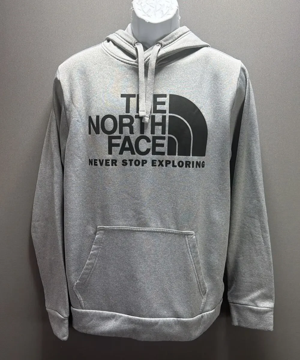 THE NORTH FACE “NEVER STOP EXPLORING” HOODIE Gray Men Size Medium Excellent